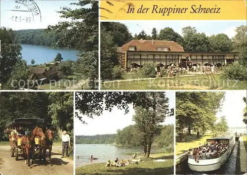 Neuruppin Bienenwalde Kalksee Gaststaette Boltenmuehle Kremserfahrt Malchowsee Schleuse Neumuehle Kat. Neuruppin