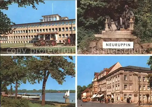 Neuruppin Poliklinik Fontane Denkmal Dampferanlegestelle Karl Marx Strasse Kat. Neuruppin