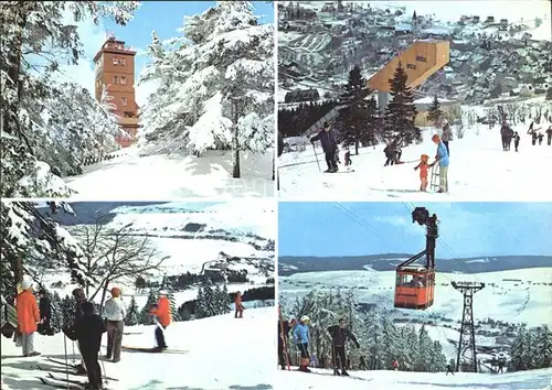 Oberwiesenthal Erzgebirge Wetterwarte Sprungschanze Skihang Fichtelberg Schwebebahn Kat. Oberwiesenthal