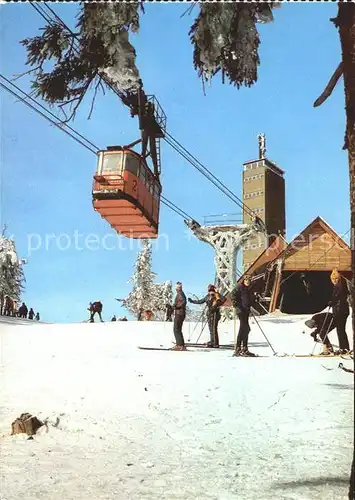 Oberwiesenthal Erzgebirge Fichtelberg Schwebebahn Aussichtsturm Kat. Oberwiesenthal