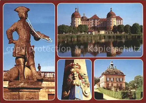 Moritzburg Sachsen Plasti Piqueur Barockschloss Distanzsaeule Detail Fasanenschloesschen Kat. Moritzburg Dresden