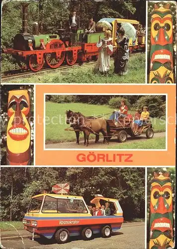 Goerlitz Sachsen Park der Thaelmann Pioniere Oldtimereisenbahn Ponygespann Kosmokrator Kat. Goerlitz