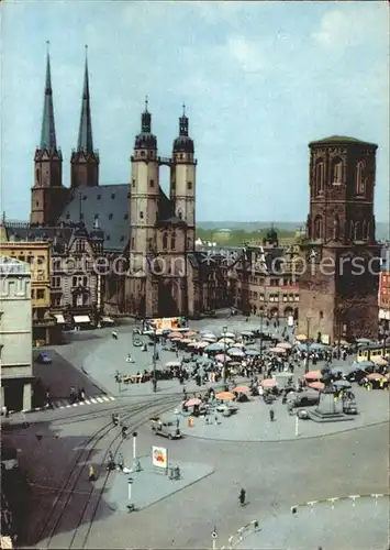 Halle Saale Marktplatz Kirche Turm Kat. Halle