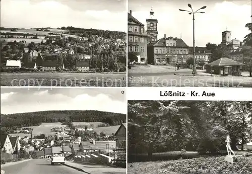 Loessnitz Erzgebirge Teilansichten Karl Marx Platz Park der DSF Kat. Loessnitz