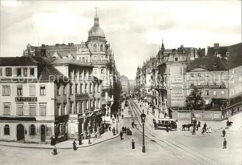 Dresden um 1900 Koenig Johann Strasse Kat. Dresden Elbe
