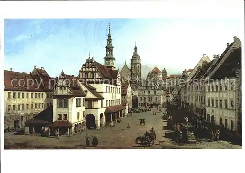 Pirna Marktplatz Kunstsammlungen Dresden Gemaeldegalerie Alte Meister Bernardo Bellotto Kat. Pirna