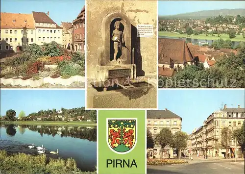 Pirna Erlenpeterbrunnen Blick vom Sonnenstein OT Copitz Karl Marx Strasse Kat. Pirna