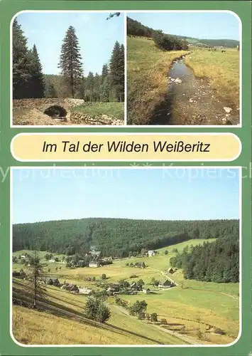 Rehefeld Zaunhaus Zinnbruecke Tal der Wilden Weisseritz Landschaft Kat. Altenberg