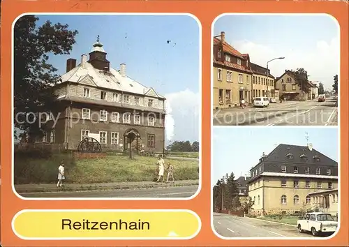 Reitzenhain Erzgebirge Rathaus Ernst Thaelmann Strasse Krankenhaus Kat. Marienberg