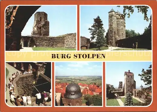 Stolpen Burg Siebenspitzenturm Johannisturm Brunnen Schloesserturm Seigerturm Kat. Stolpen