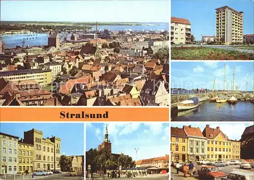 Stralsund Mecklenburg Vorpommern Teilansicht Leninplatz Ostkreuz Heinrich Heine Ring Hafen Alter Markt Kat. Stralsund