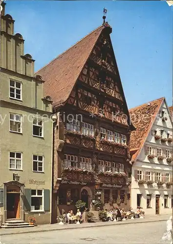 Dinkelsbuehl Deutsches Haus Hotel Restaurant 1000jaehrige Stadt Romantische Strasse Kat. Dinkelsbuehl