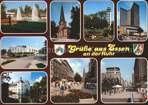 Essen Ruhr Park Kirche Hochhaus Schloss Fussgaengerzone Kat. Essen