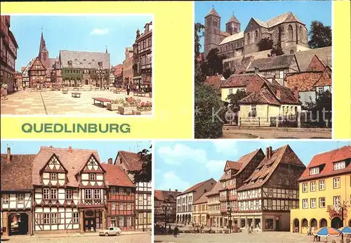 Quedlinburg Rathaus Dom Klopstockhaus Markt Fachwerkhaeuser Kat. Quedlinburg