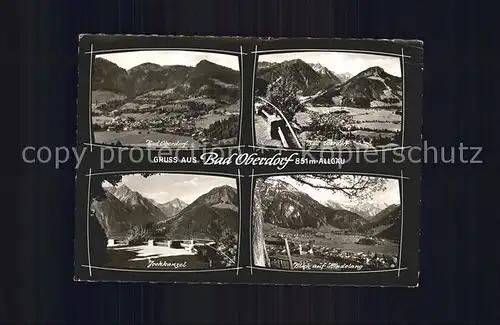 Bad Oberdorf Gesamtansicht mit Alpenpanorama Hindelang Jochkanzel Kat. Bad Hindelang