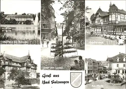 Bad Salzungen Kurhaus Burgsee Unter den Linden Gradierwerk Markt Kinderheim Kat. Bad Salzungen