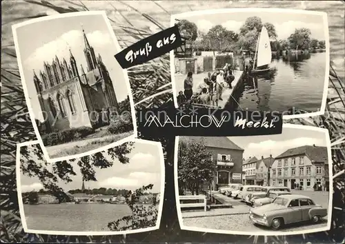 Malchow Kirche Hafenpartie Markt Kat. Malchow Mecklenburg