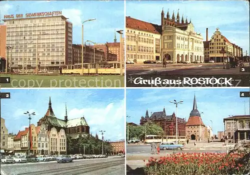 Rostock Mecklenburg Vorpommern Haus der Gewerkschaften Thaelmann Platz Marienkirche Rathaus Haus Sonne Karl Marx Platz Steintor Kat. Rostock