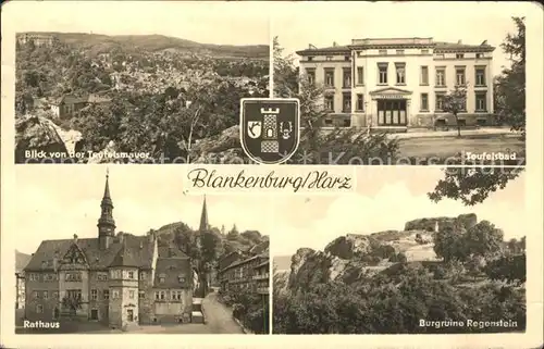Blankenburg Harz Teufelsbad Burgruine Regenstein Rathaus  Kat. Blankenburg