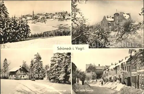 Schoeneck Vogtland Rathaus Dr. Kuetz Strasse Jugendherberge Kat. Schoeneck Vogtland