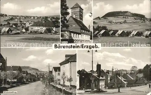 Baerenstein Annaberg Buchholz Baude Markt Schule Kat. Baerenstein