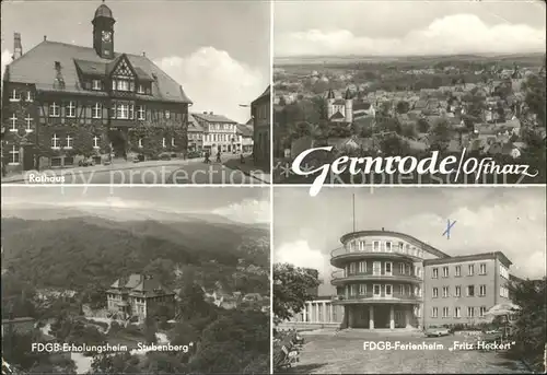 Gernrode Harz Rathaus FDGB Ferienheim Fritz Heckert Stubenberg  Kat. Gernrode Harz