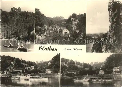Rathen Saechsische Schweiz Dampfer See Boot  Kat. Rathen Sachsen