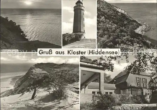 Kloster Hiddensee Leuchtturm Dornbusch Gerhart Hauptmann Haus  Kat. Insel Hiddensee