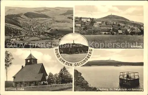 Geising Erzgebirge Altenberg Gr. Galgenteich Kahleberg Zinnwald Kirche  Kat. Geising Osterzgebirge