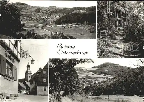 Geising Erzgebirge Sparkasse Kirchturm  Kat. Geising Osterzgebirge