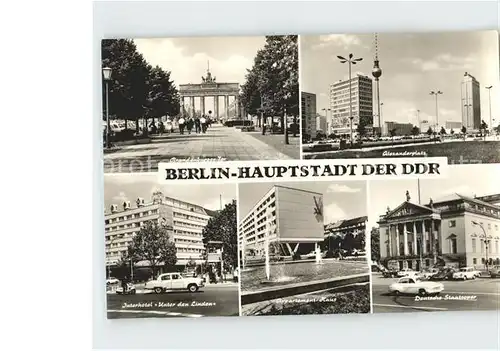 Berlin Alexanderplatz Brandenburger Tor Staatsoper Interhotel Unter den Linden Kat. Berlin