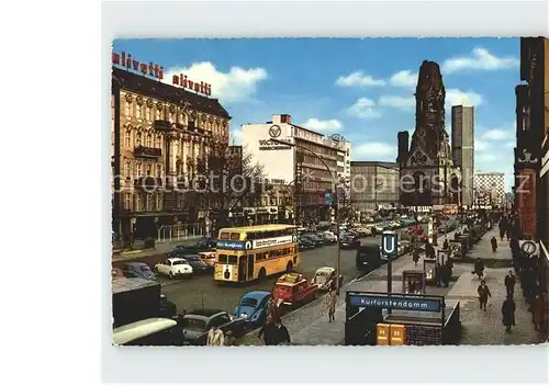 Berlin Kurfuerstendamm mit Kaiser Wilhelm Gedaechtniskirche Kat. Berlin