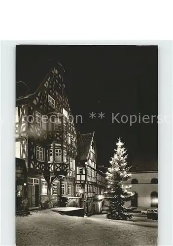 Miltenberg Main Fachwerk am Winterabend Kat. Miltenberg