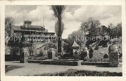 Bad Sulza Kurpark mit Paedagogium Parkhotel und Vogelbrunnen Kat. Bad Sulza