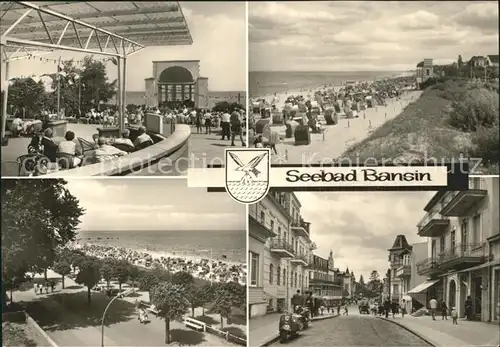 Bansin Ostseebad Konzertpavillon Strand und Strassenpartien Kat. Heringsdorf