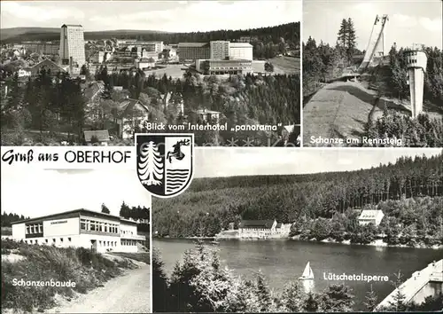 Oberhof Thueringen Interhotel Panorama Schanze am Rennsteig Schanzenbaude Luetschetalsperre Kat. Oberhof Thueringen