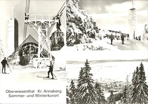 Oberwiesenthal Erzgebirge Fichtelberghaus Schwebebahn Aussichtsturm Kat. Oberwiesenthal