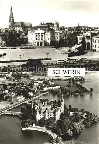 Schwerin Mecklenburg Staatstheater Musum und Dom Schloss Fliegeraufnahme Kat. Schwerin