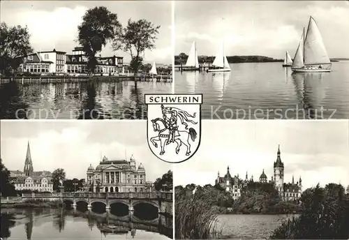 Schwerin Mecklenburg HOG Seglerheim Schweriner See Staatstheater Dom und Schloss Kat. Schwerin