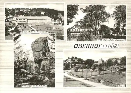 Oberhof Thueringen Halle der Freundschaft FDGB Heim Stachanow Hirschgruppe Dr Kuelz Platz Kurpark Kat. Oberhof Thueringen