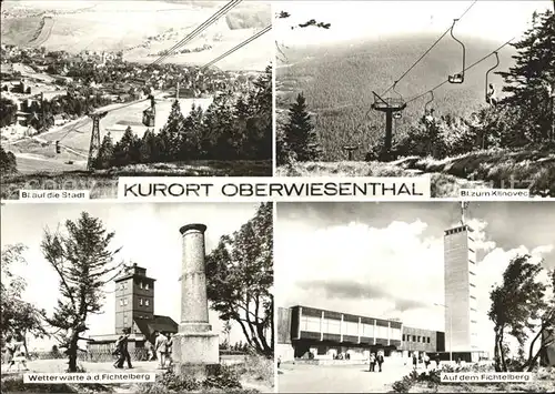 Oberwiesenthal Erzgebirge Stadtblick Kinovec Sessellift Wetterwarte Fichtelberg Aussichtsturm Kat. Oberwiesenthal
