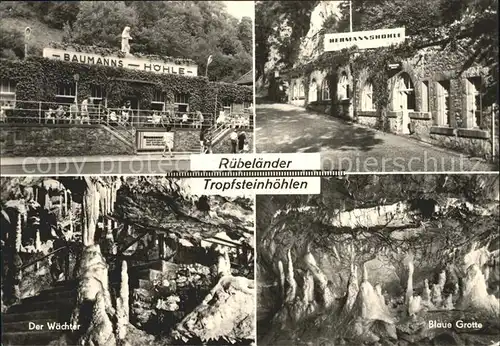 Ruebeland Harz Baumanns Hoehle Hermannshoehle Der Waechter Blaue Grotte / Elbingerode Harz /Harz LKR