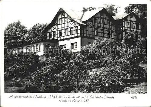 Reinhardtsdorf Bad Schandau Ausflugsgaststaette Wolfsberg Kat. Reinhardtsdorf Schoena