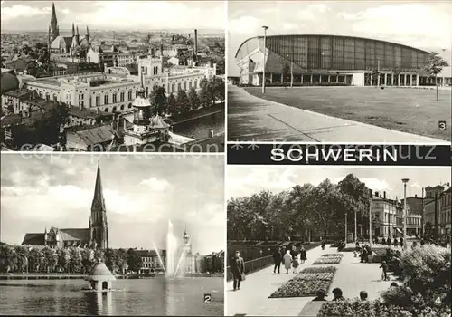 Schwerin Mecklenburg Domblick Pfaffenteich Sport und Kongresshalle Neue Anlage am Pfaffenteich Kat. Schwerin