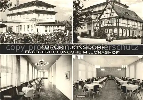 Jonsdorf FDGB Erholungsheim Jonashof Veranda Speisesaal Kat. Kurort Jonsdorf