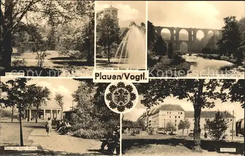 Plauen Vogtland Stadtpark Platz der Roten Armee Elstertalbruecke im Vogtl. Leninplatz Kat. Plauen