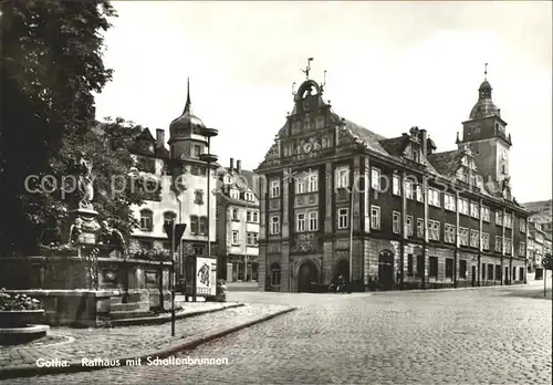 Gotha Thueringen Rathaus mit Schellenbrunnen Kat. Gotha