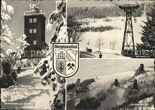 Oberwiesenthal Erzgebirge Wetterwarte Schwebebahn Sprungschanzen Kat. Oberwiesenthal