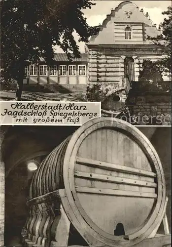 Halberstadt Jagdschloss Spiegelberge mit grossem Fass Rats  u. Erholungsstaette Spiegelsberge Kat. Halberstadt