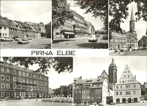 Pirna Tischerplatz Karl Max Strasse Dr. Wilhelm Kuelz Strasse Hotel Schwarzer Adler Markt Kat. Pirna